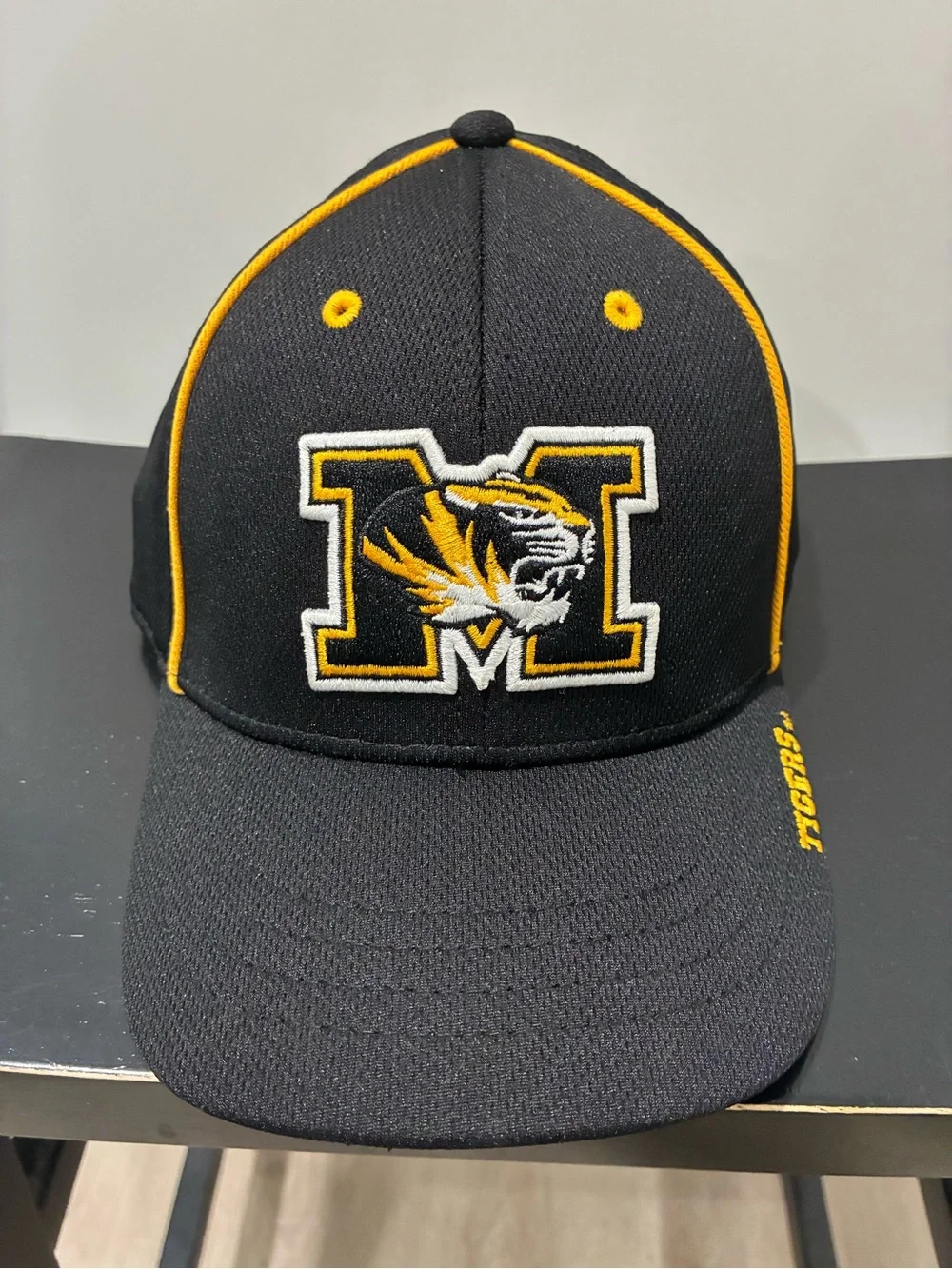 NCAA Black and Yellow Embroidered 'M' Tiger Logo Baseball Cap Velcro Back